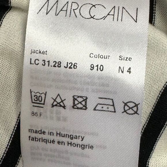 Marc Cain striped button up cotton knit jacket - N4 L - Picture 10 of 11